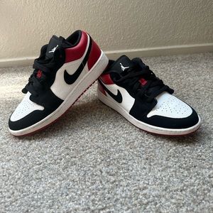 Nike Jordan 1 Low Black White & Red Shoes